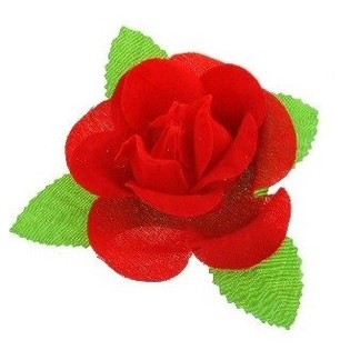 CORSAGE - ROSA CON HOJA (24 uds.)