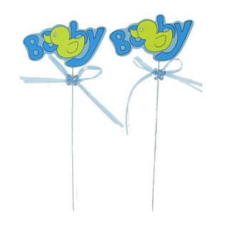 Topper para tarta de nacimiento - Azul Beb&eacute; (12 uds.)