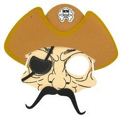 M&aacute;scara de Pirata de Espuma (12 uds.)