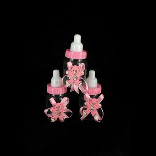 BIBER&Oacute;N DECORATIVO ROSA CON OSITO (12 uds.)