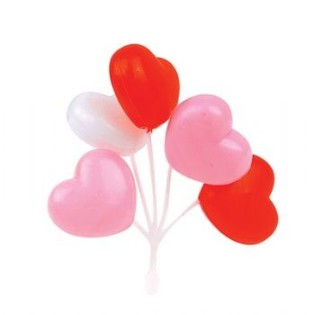 PINCHO PARA CUPCAKE - RAMO DE GLOBOS DE CORAZ&Oacute;N (27 uds.)
