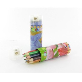 L&Aacute;PICES DE COLORES EN TUBO + SACAPUNTAS (24 uds.)