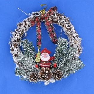 PEQUE&Ntilde;O COLGADOR DE PUERTA DE NAVIDAD DE LUJO EFECTO NIEVE