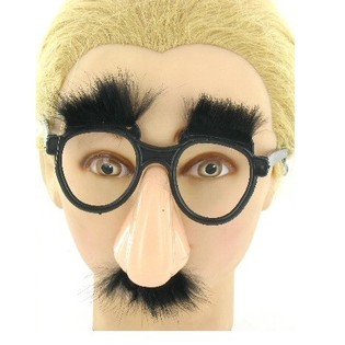 Gafas de fiesta con nariz y bigote (12 uds.)