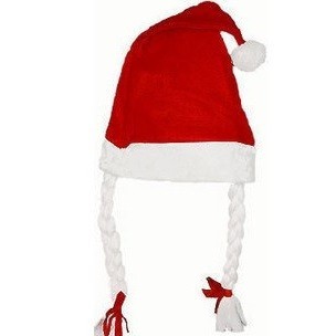 Gorro de Pap&aacute; Noel con Trenzas (12 uds.)