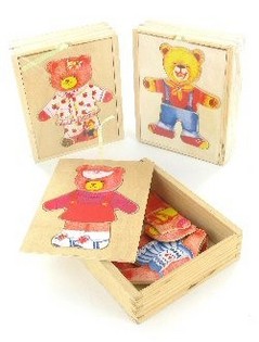 Lindo Puzzle de Madera para Vestir Ositos (Lote de 12)