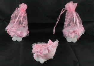 COCHECITO DE DECORACIÓN - ROSA BEBÉ (20 uds.)