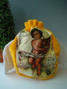 Bolsa de regalo peque&ntilde;a de pelo sint&eacute;tico con alas de &aacute;ngel (Pack de 2)