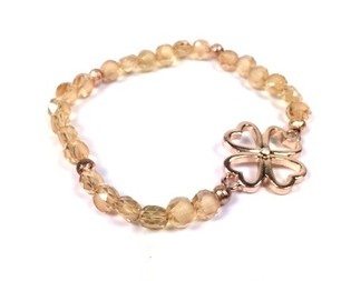 Pulsera Estilo Ibiza Taupe Trébol (1 ud.)