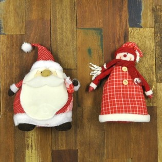 PAP&Aacute; NOEL Y MU&Ntilde;ECO DE NIEVE DE PELUCHE (4 uds.)