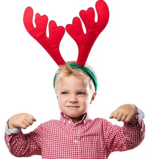 DIADEMA DE RENO DE LUJO PARA NI&Ntilde;OS Y ADULTOS (12 uds.)