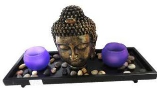 Estatua Decorativa de Buda con Portavelas (1 ud.)