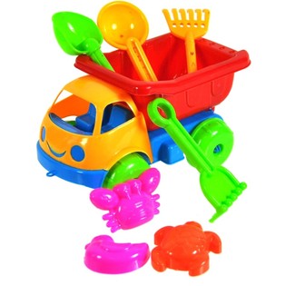 Set de Playa Camión Volquete de Juguete 17 cm (10 uds.)