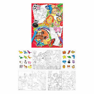 LIBROS DE COLOREAR CON PEGATINAS (48 uds.)