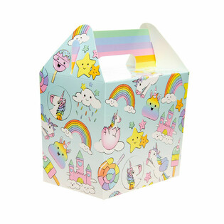 Caja de Men&uacute; Infantil / Cajita de Regalo Unicornio 14x10x17 cm (12 uds.)