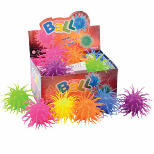 BOLAS PUFFER CON PINCHOS LUMINOSAS EN EXPOSITOR (24 uds.)