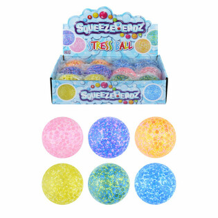 PELOTA ANTIESTRÉS SQUEEZE CON CUENTAS Ø7CM EN DISPLAY (12 uds)