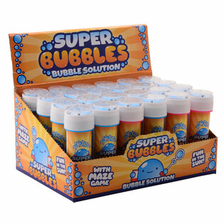AQUA FUN - POMPEROS DE JAB&Oacute;N, 60ML CON JUEGO DE INGENIO EN EXPOSITOR (24 ud.)
