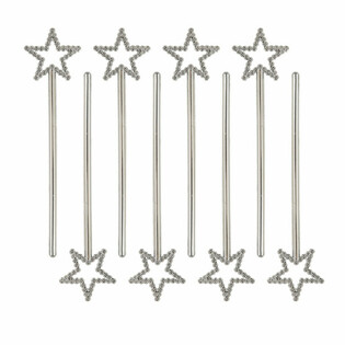Varita mágica con estrella, 17 cm (1 pack de 8 uds.)