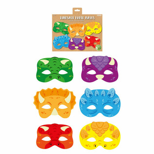 Máscaras de Papel de Dinosaurio ECO (12 unidades)