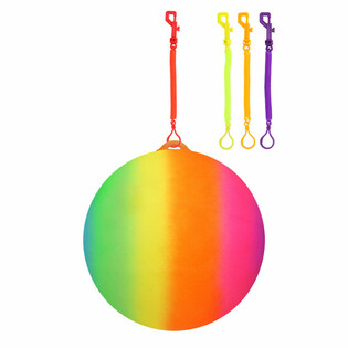 PELOTA ARCO&Iacute;RIS CON CUERDA / PELOTA BUNGEE &Oslash;23 Cm (24 uds.)